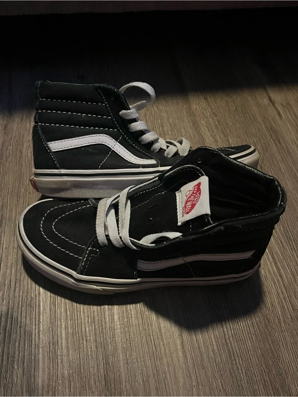 Vans Kids Black and White Sk8-Hi Style High-Top Sneakers